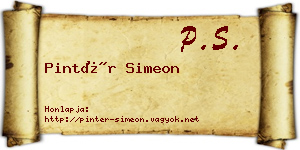 Pintér Simeon névjegykártya